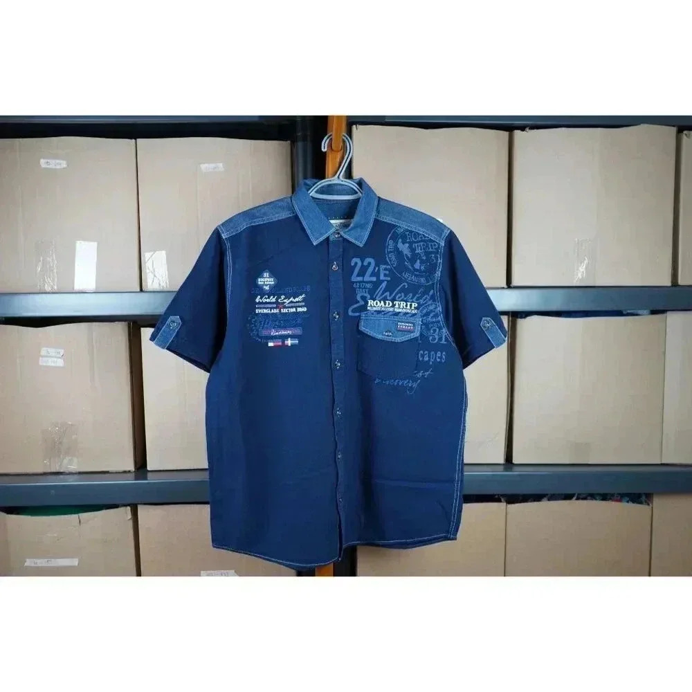 Vintage Denim Shirt Men's Large Y2K #541